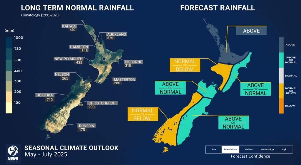 Warmer Nights Ahead With Upper North Wetter- NIWA's Seasonal Climate Outlook For May To July 2025