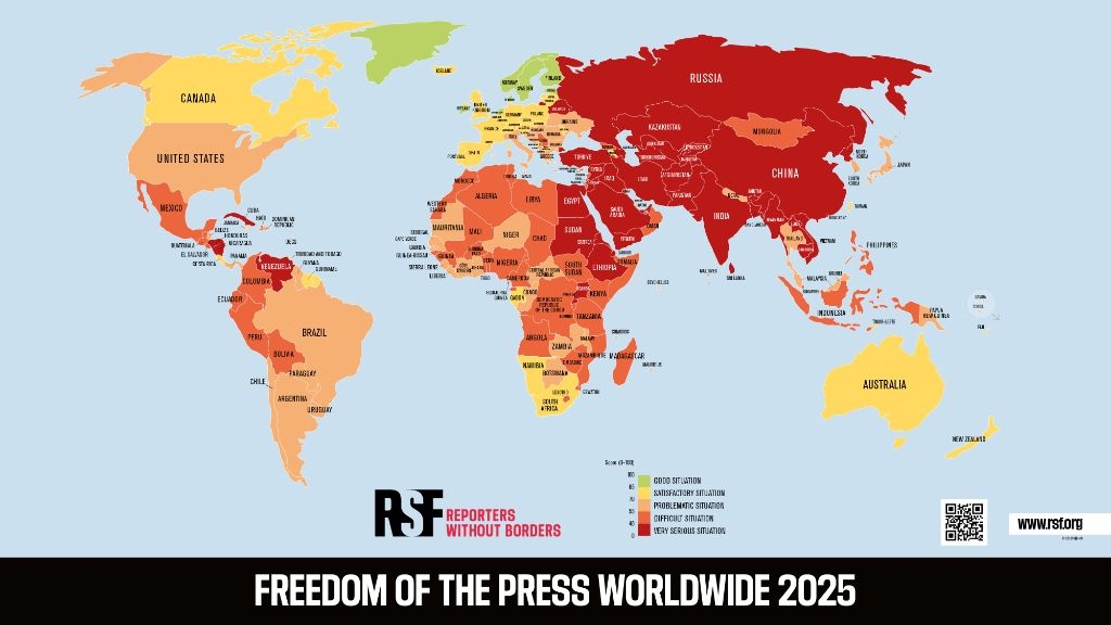 RSF Releases 2025 World Press Freedom Index