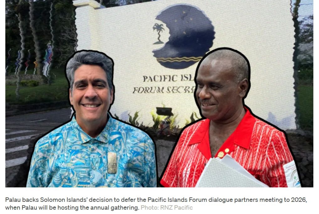 Palau Backs Solomon Islands' Move To Exclude Pacific Islands Forum Partner Talks Until 2026