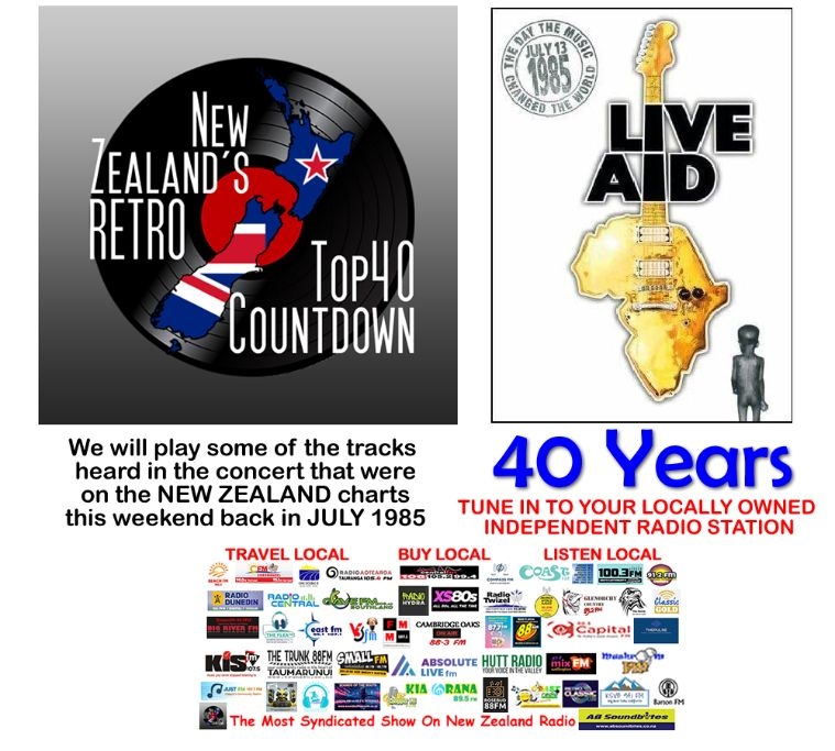 The New Zealand Retro Weekly Top 40 Countdown Celebrates 40 Years Since LIVE AID