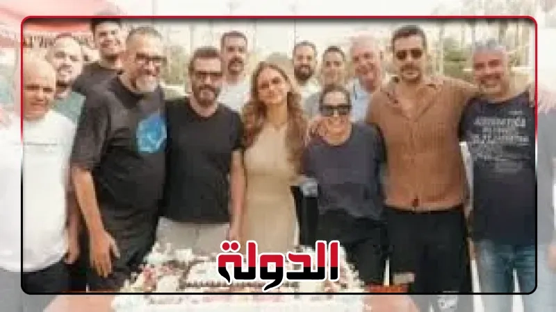 نيللى كريم وشريف سلامة يحتفلان بانطلاق تصوير فيلم بروفة فرح
