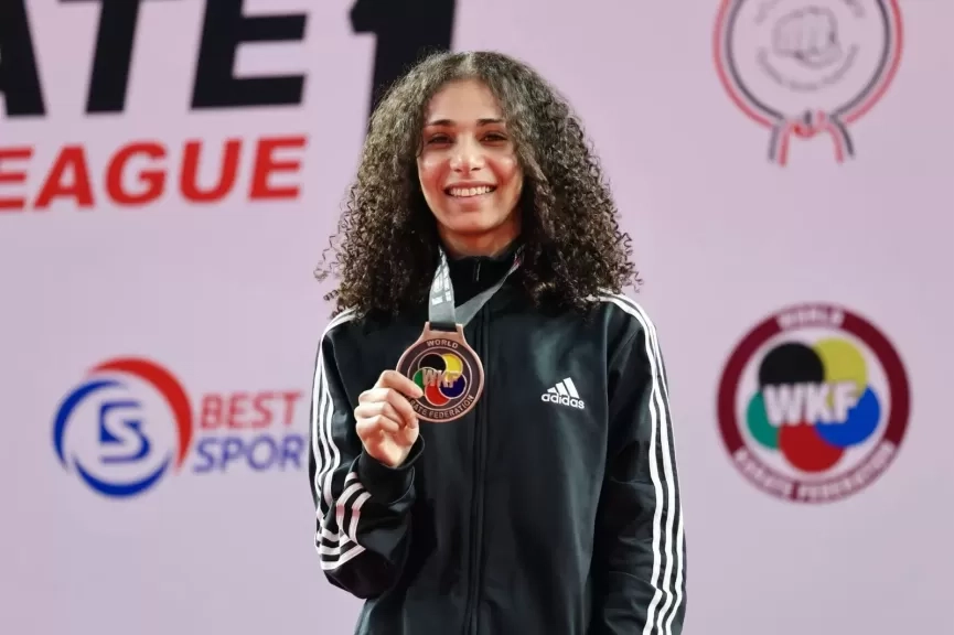 ريم سلامة تتوج ببرونزية الدورى العالمى للكاراتيه بالقاهرة