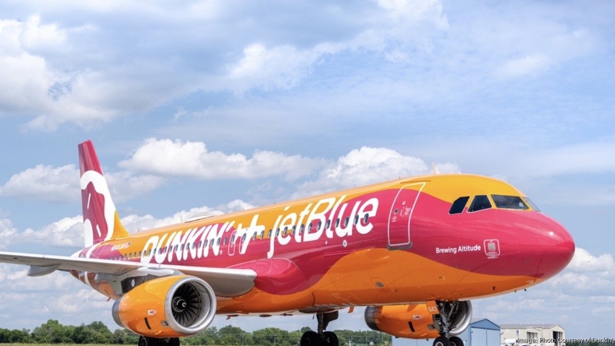 Dunkin' partners with JetBlue on new pink and orange airplane at Logan Airport