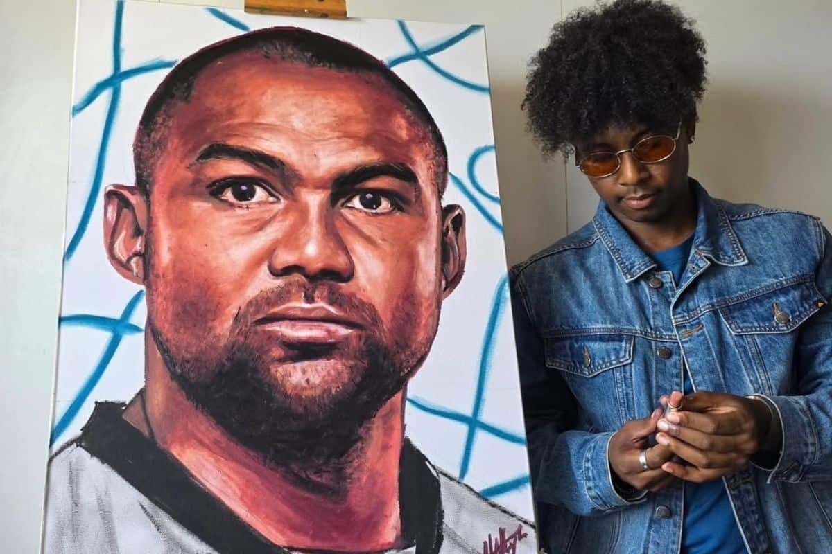 Ricollin Moodley uses lipstick art to honour former Springbok winger Cornal Hendricks