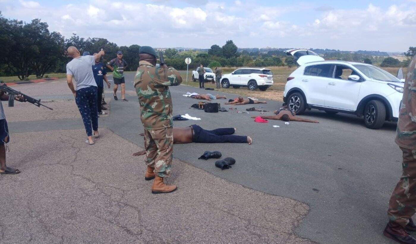 How topless car thieves met their match against the defence force officer in pyjamas and slippers