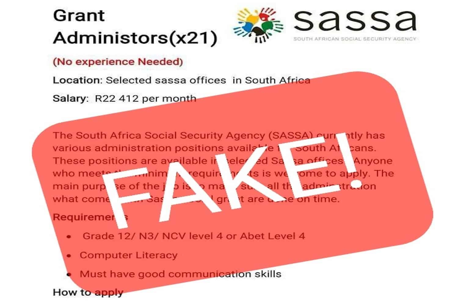 Sassa slams fake ads targeting job seekers online