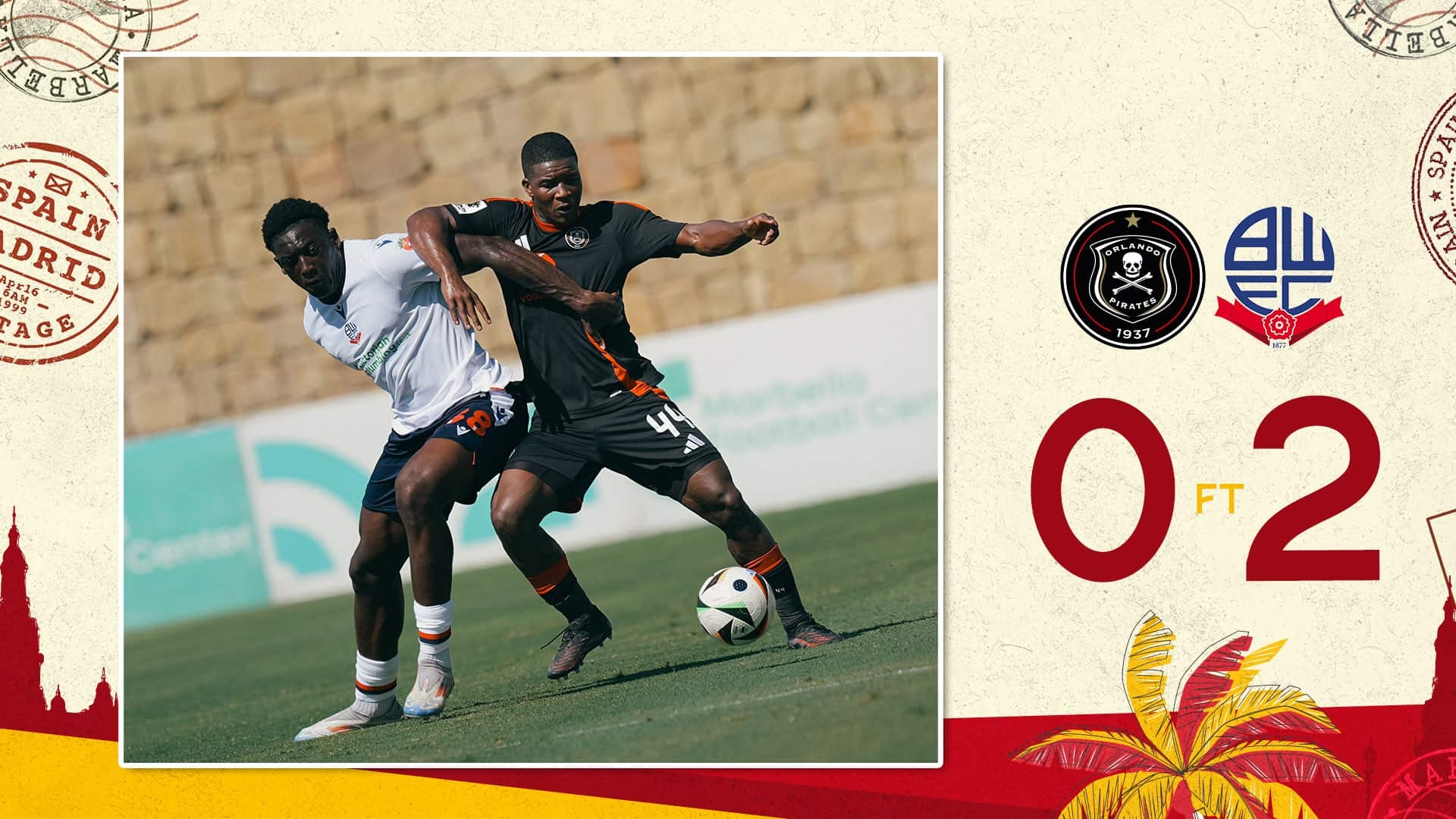 Pirates lose to Bolton in preseason friendly in Marbella