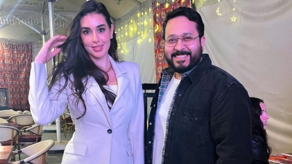 أحمد شاهين يحتفل برفقة ياسمين صبري وفريق العمل بانتهاء التصوير