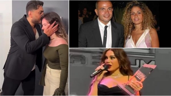 عمرو دياب يظهر مع زينة عاشور.. وتامر حسني يقبل رأس فتاة