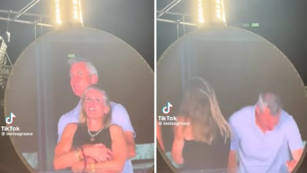 رئيس شركة عالمية في ورطة .. شاشة عملاقة تفضح علاقته والصورة تهدد بفقد نصف ثروته