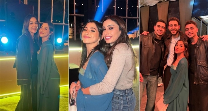 دينا الشربيني مع جيسيكا حسام ويوسف عمر في سحور لفريق عمل "كامل العدد"