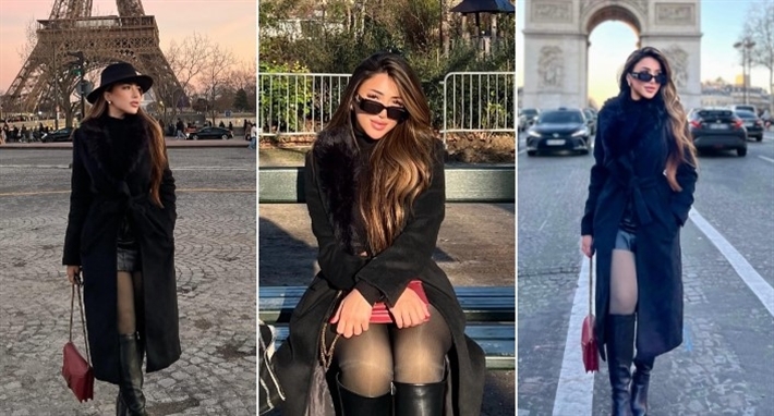 من أمام برج إيفل وقوس النصر … جولة سارة سلامة في باريس