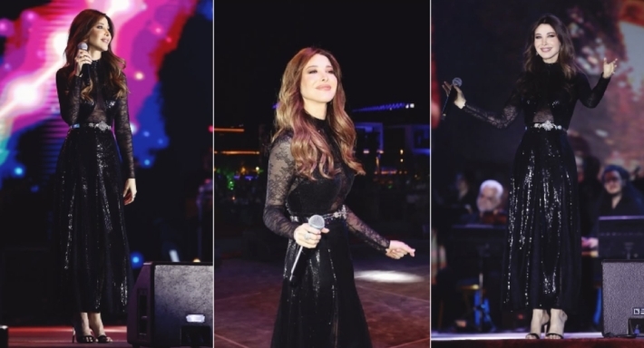 نانسي عجرم تخطف الأنظار بإطلالتها في حفلها بإربيل