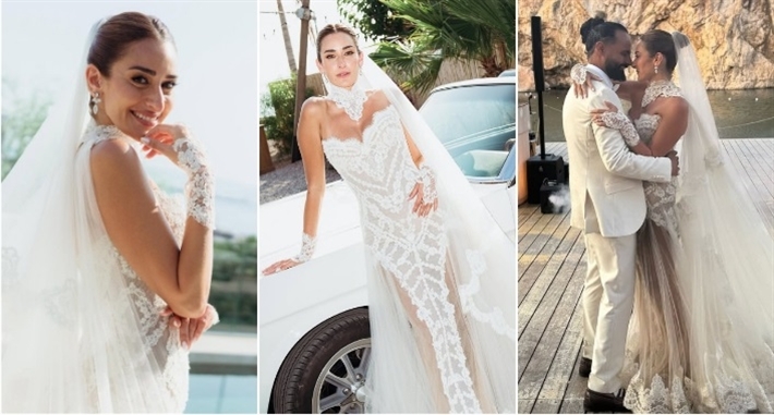 #شرطة_الموضة: تفاصيل فستان زفاف أمينة خليل ... مصمم خصيصا لها ومبطن بالكامل