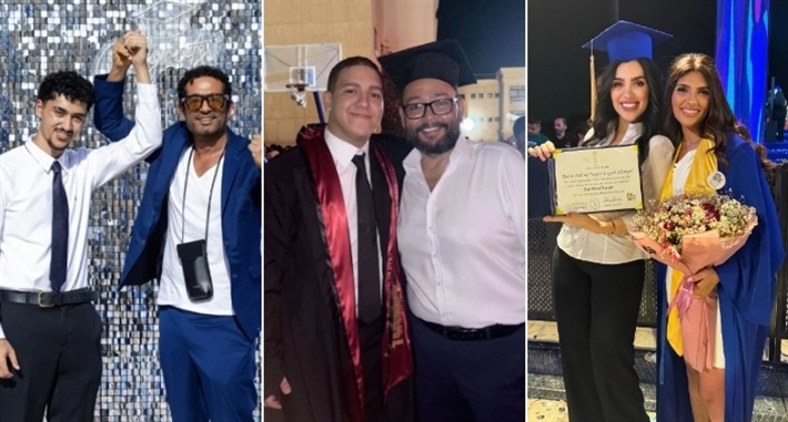 أحمد رزق وتيم حسن ودينا فؤاد من بينهم … 12 فنانا يحتفلون بتخرج أولادهم هذا العام
