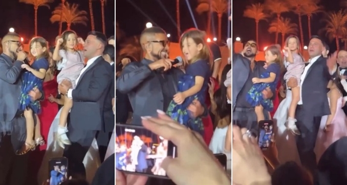فيديو- محمد إمام يرقص ويغني مع ابنتيه وأحمد سعد "اليوم الحلو" في حفل زفاف حفيد عادل إمام