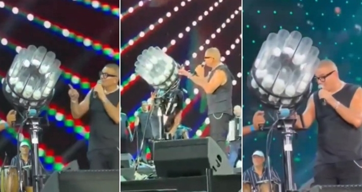 مدفع "تي شيرت" … عمرو دياب يفاجئ جمهور حفله  في العلمين بهدايا