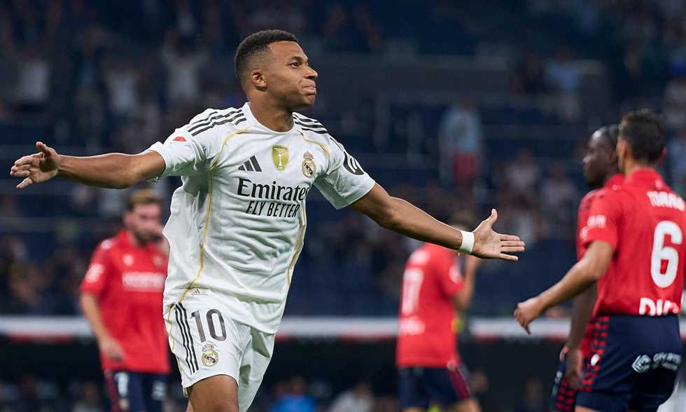 لأول مرة بالرقم 10.. مبابي يفتتح انتصارات ريال مدريد في الدوري أمام أوساسونا