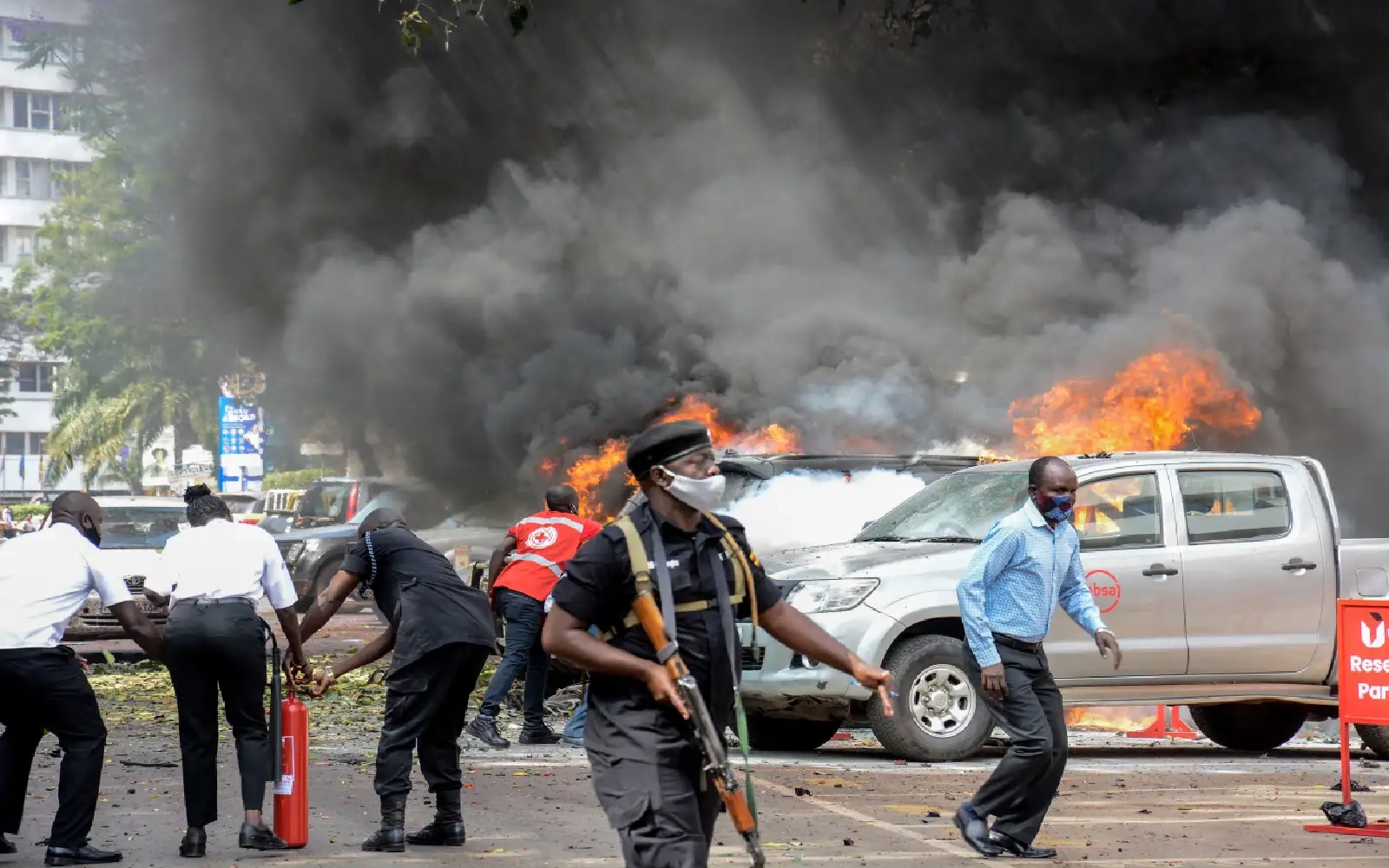 Suspected bomb kills 2 near shrine in Uganda's capital