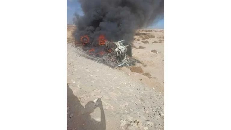إصابة شخصين في حادث تفحم سيارة نقل ببني سويف