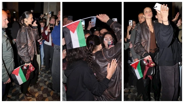 بيلا حديد تثير ضجة في شوارع باريس بسبب فلسطين.. ماذا فعلت؟ (فيديو)