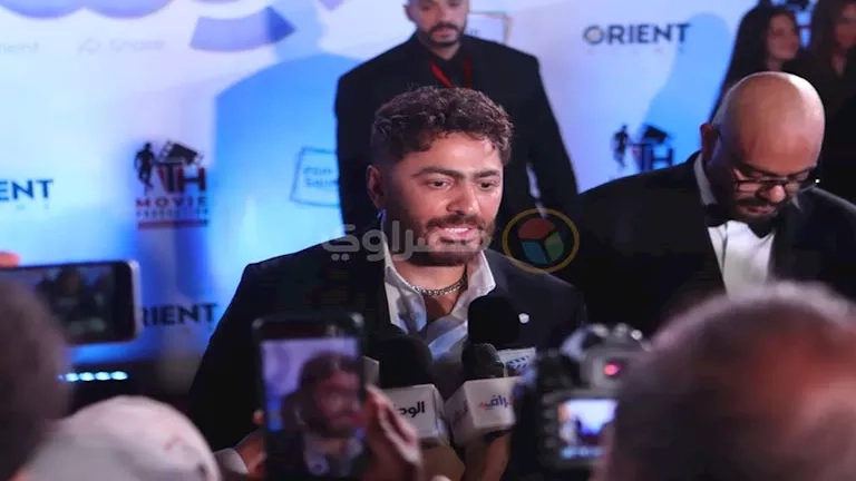 تامر حسني وكزبرة من العرض الخاص لفيلم "ريستارت"