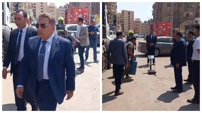 محافظ الدقهلية يوقف موكبه لوزن أنبوبة بوتاجاز