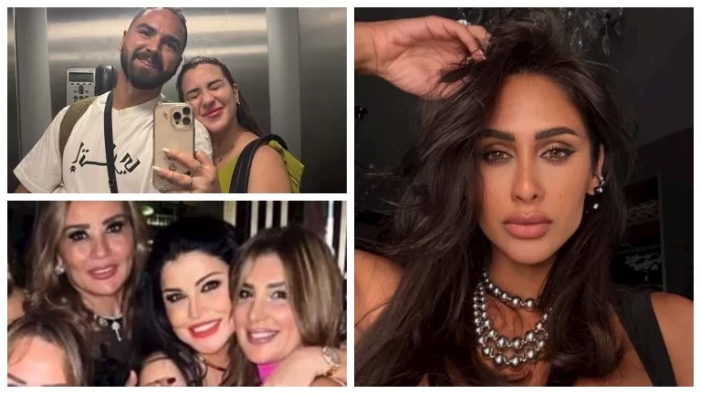 "سيلفي" أسما منير وزوجها وبوسي بإطلالة جريئة.. لقطات نجوم الفن