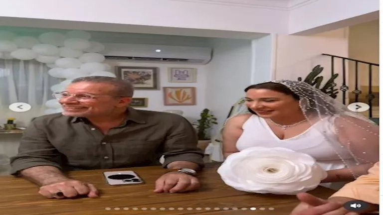ماذا طلب شريف منير من زوج ابنته أسما في حفل عقد قرانها؟ (صور وفيديو)