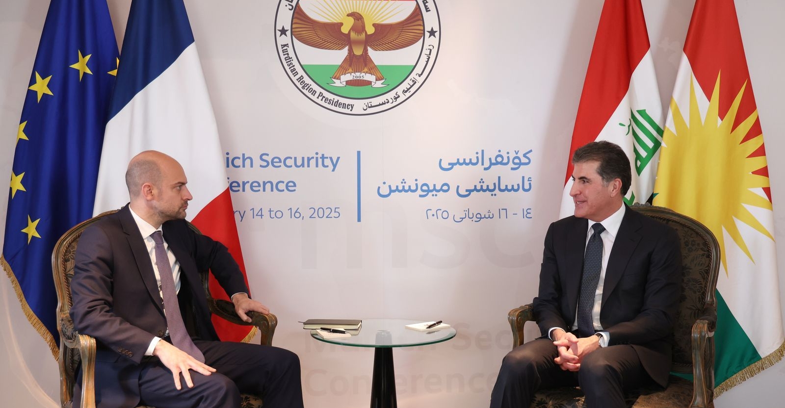 President Barzani at MSC2025: Meeting with Dutch PM, French FM