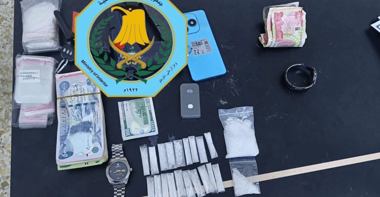 Crystal meth, illegal firearm seized in Baghdad's Sadr City