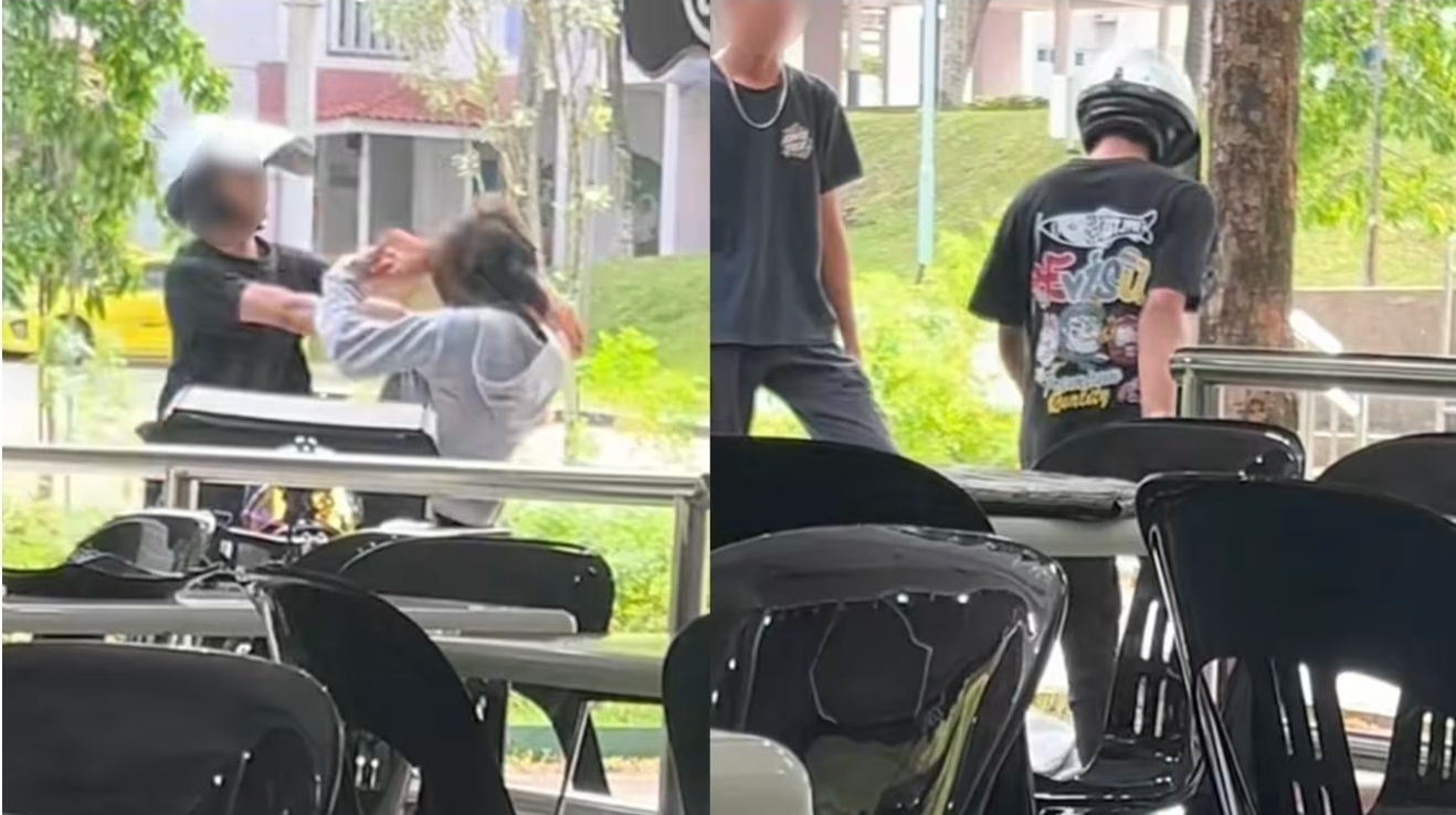 16-year-old boy arrested after getting caught on camera assaulting 16-year-old girl at Bedok coffeeshop