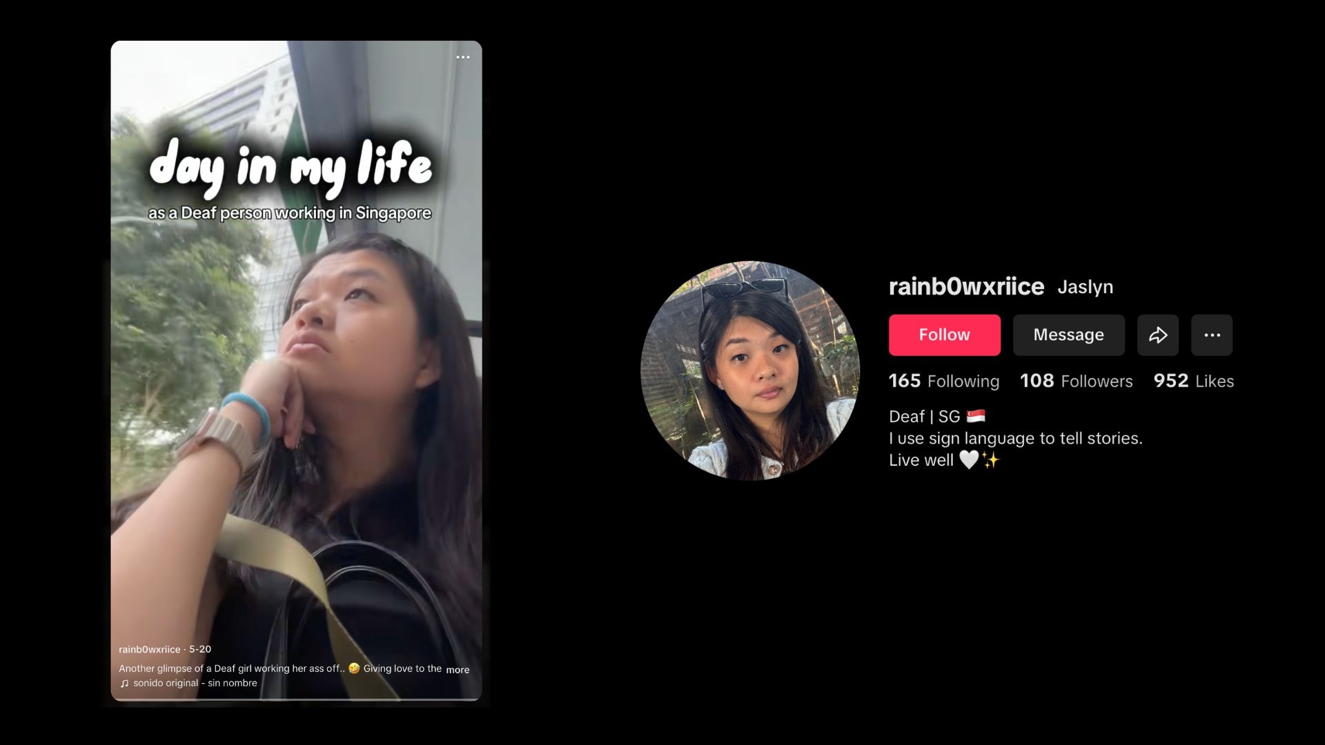 Deaf TikToker shares glimpse into daily life as an employed Singaporean