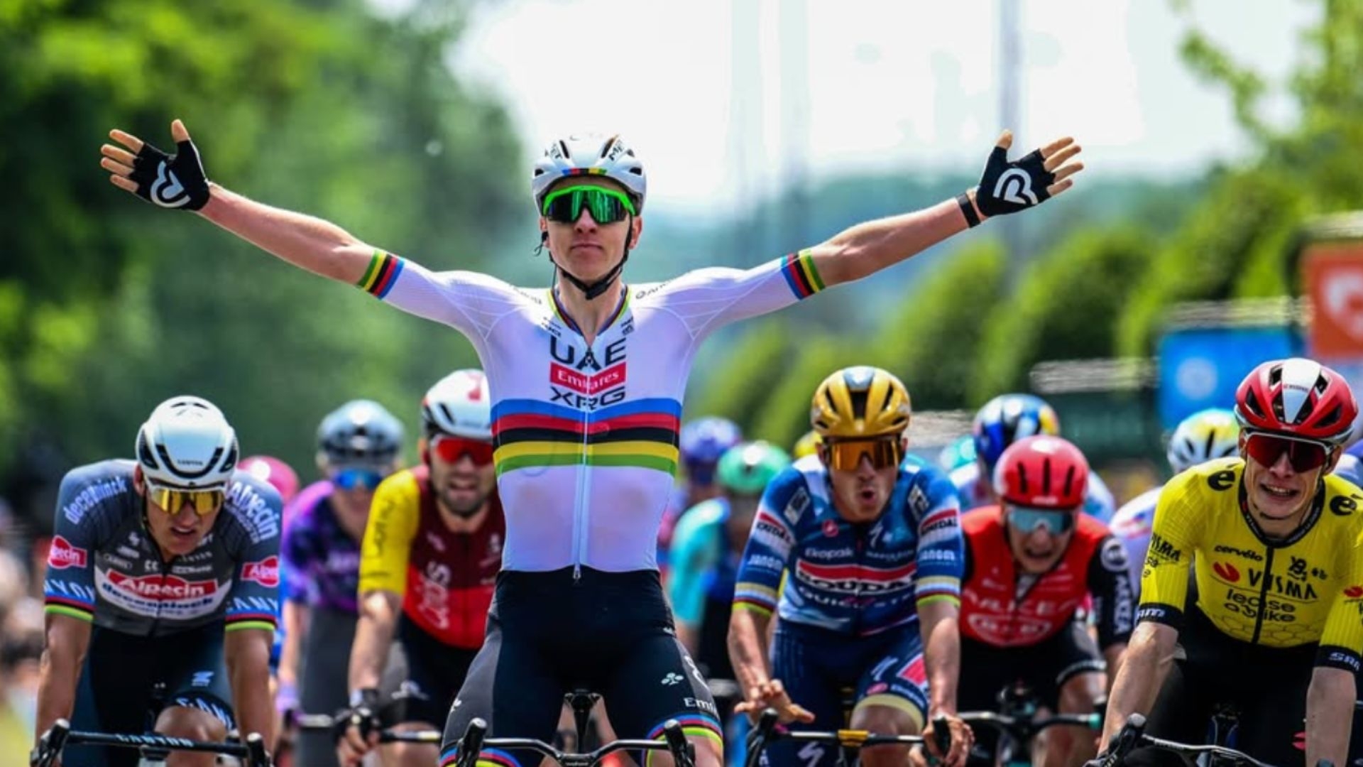 '... fortunately, I had good legs' — Tadej Pogacar celebrates unexpected sprint win at the Critérium du Dauphiné