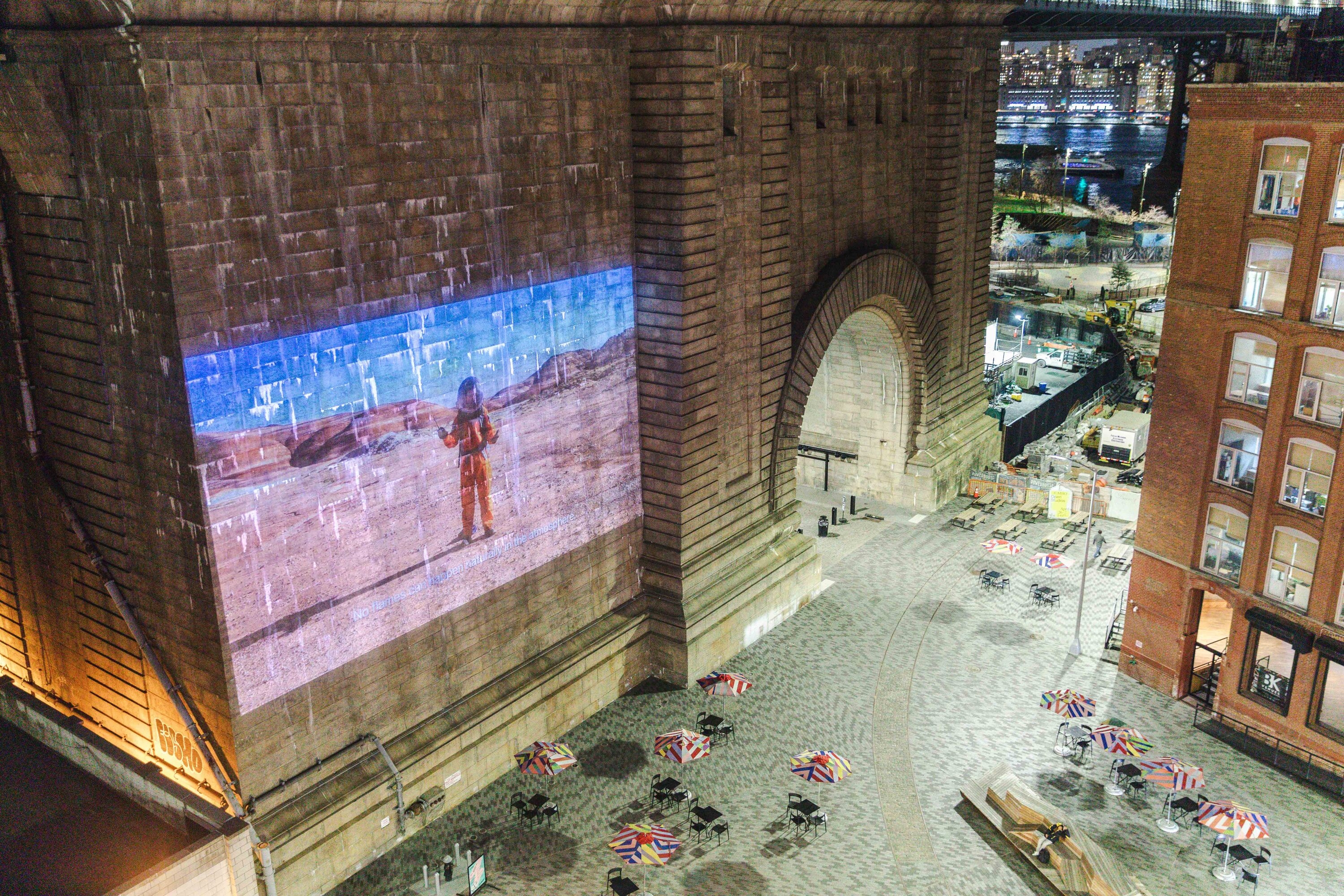Massive video projections are coming to the Manhattan Bridge and Dumbo