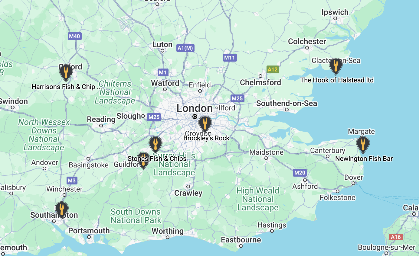 The 7 best fish and chips shops in and around London, mapped