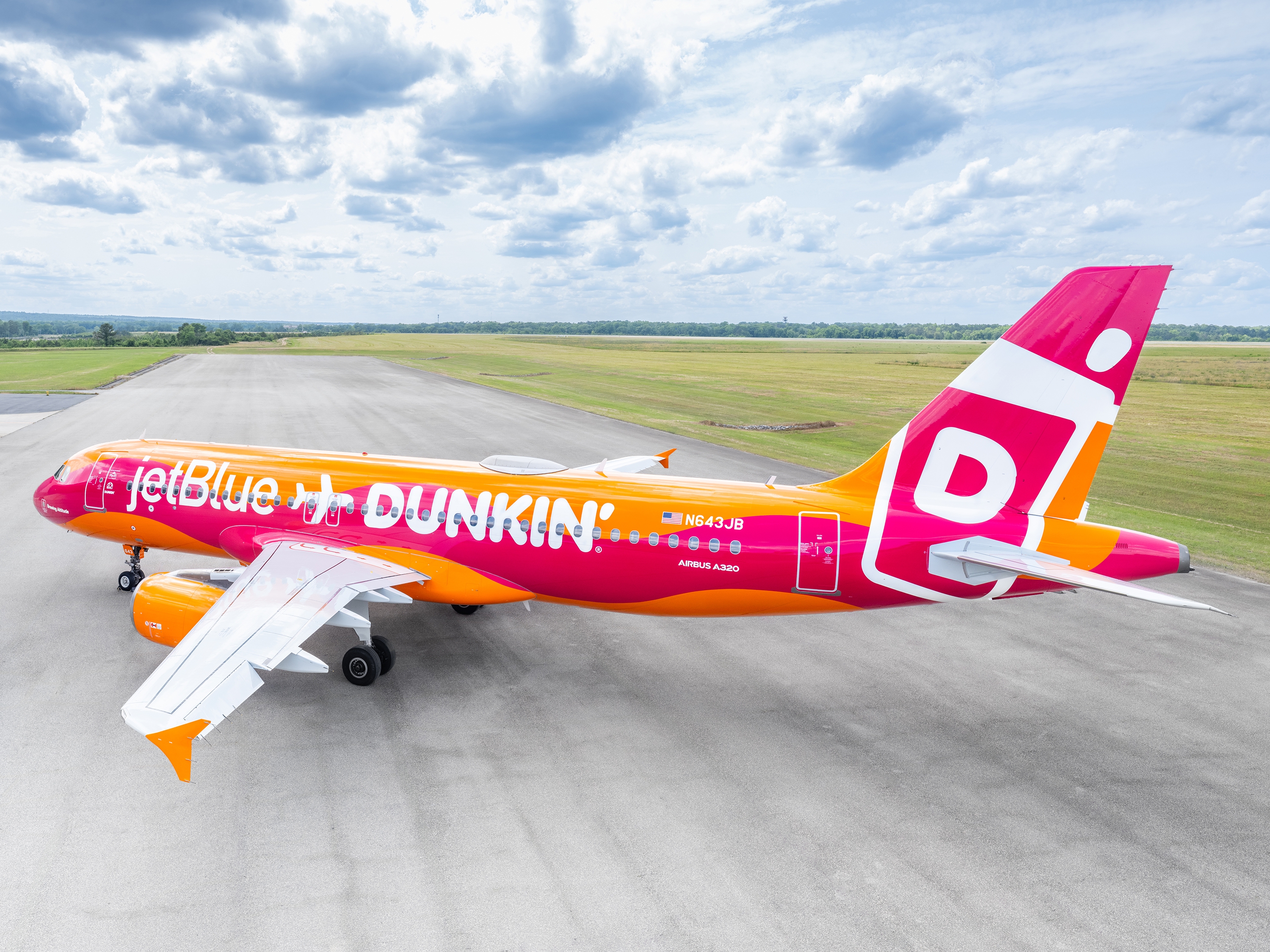 JetBlue has just unveiled a Dunkin Donuts-themed plane