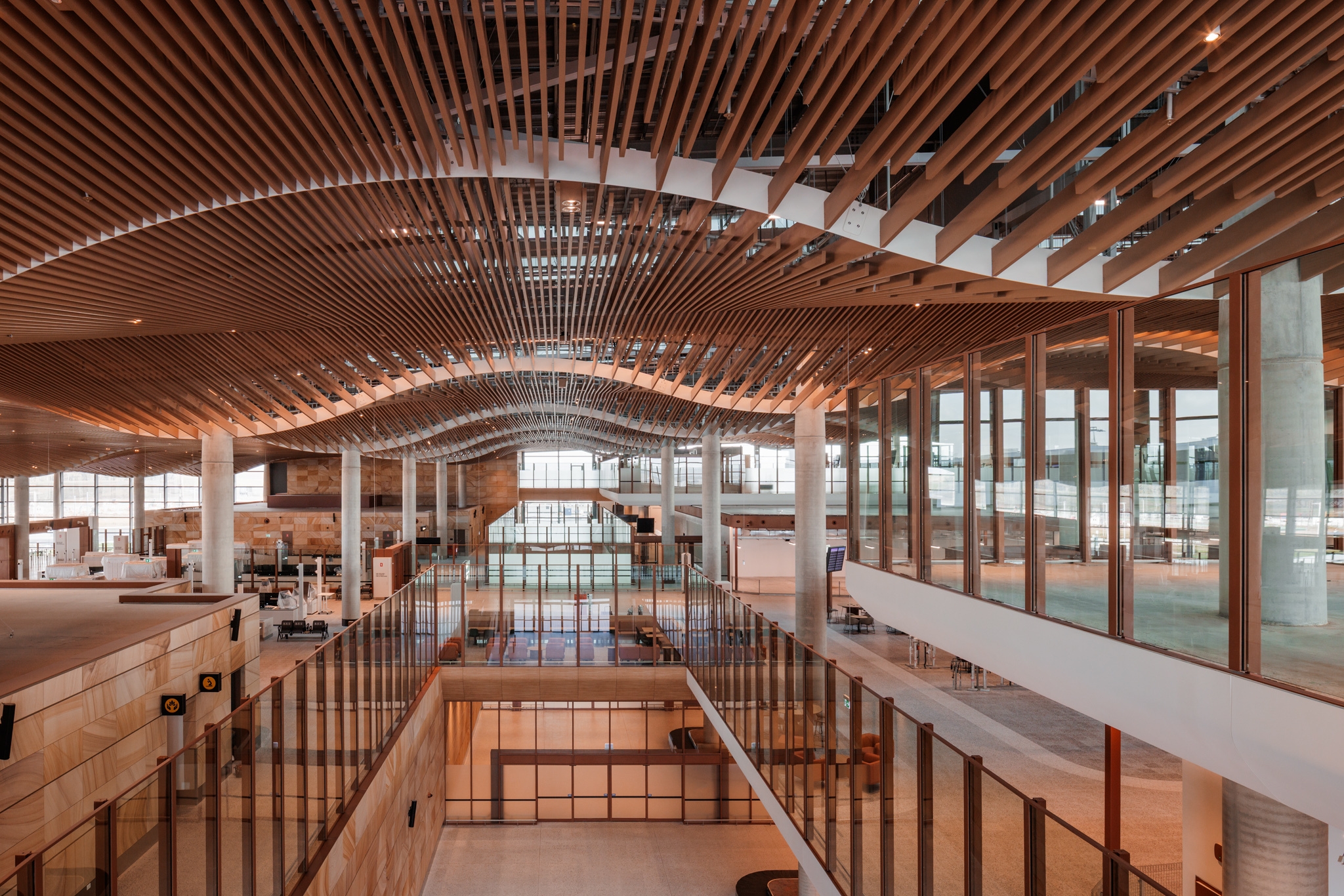 The construction of Western Sydney Airport's spectacular airport terminal is officially complete