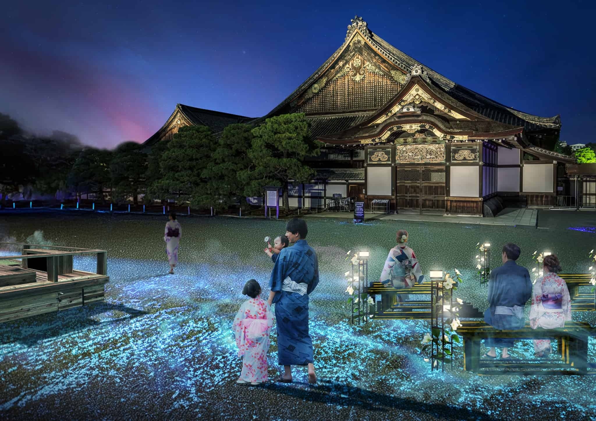 Nijo Castle in Kyoto lights up with digital art for a special summer night event