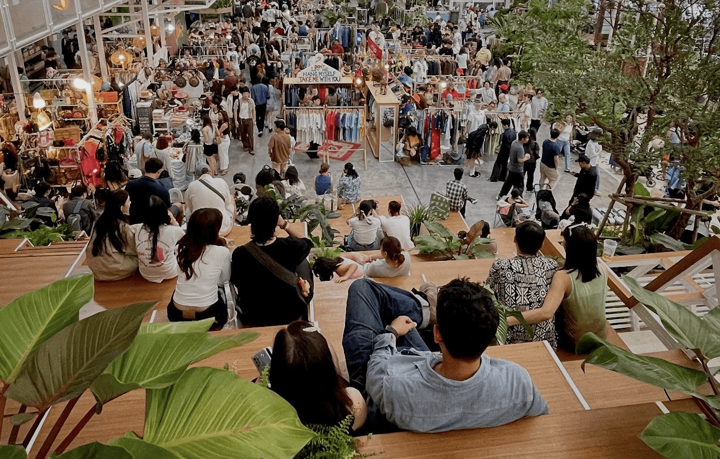 Catch classic movies under the greenhouse canopy at SAMA Garden