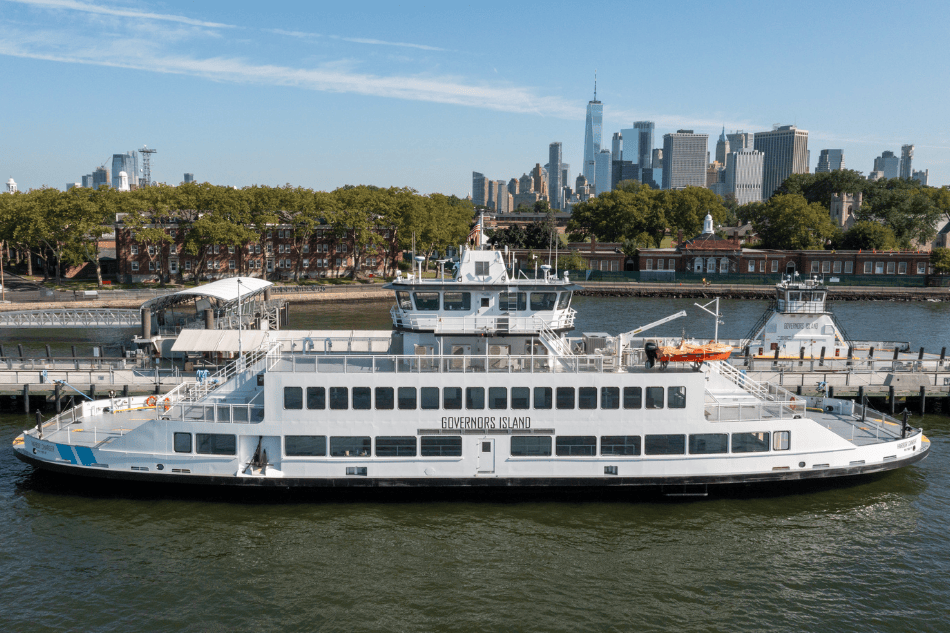 The first hybrid-electric ferry hits the Hudson bound for Governors Island