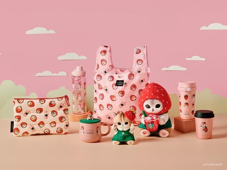 Starbucks Singapore launches 2nd Mofusand collection with pastel pink colour scheme and strawberry motifs