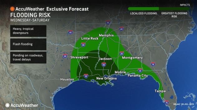 Gulf tropical rainstorm to threaten Louisiana, including New Orleans, with flooding