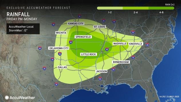 Ozark Mountains to Tennessee at risk for dangerous flooding Memorial Day weekend