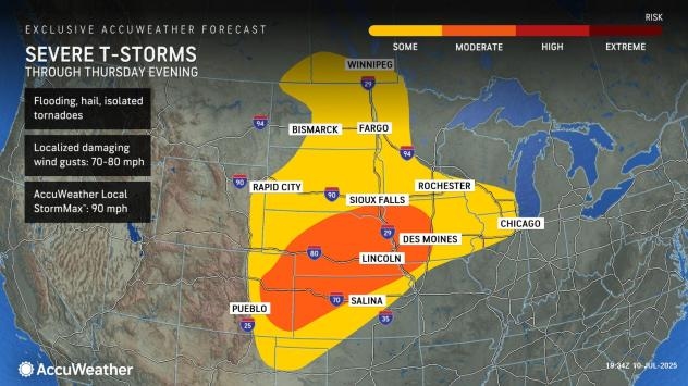 Rounds of severe storms to rattle, drench central US