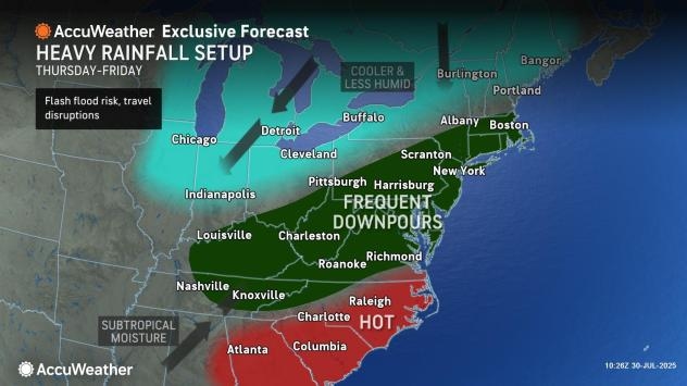 Flash flood threat ahead of dramatic cooldown in the Northeast