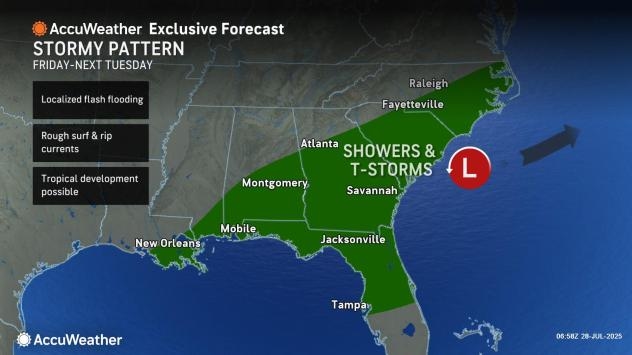 Tropical development possible near Southeast coast as August begins