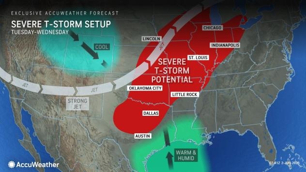 Severe storms to hammer central US on daily basis through Saturday