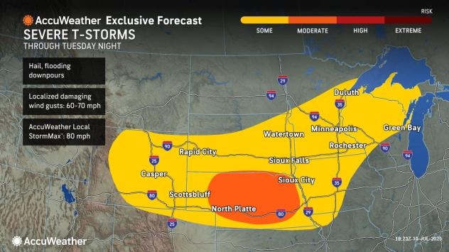 Severe storms to rumble daily in central, eastern US