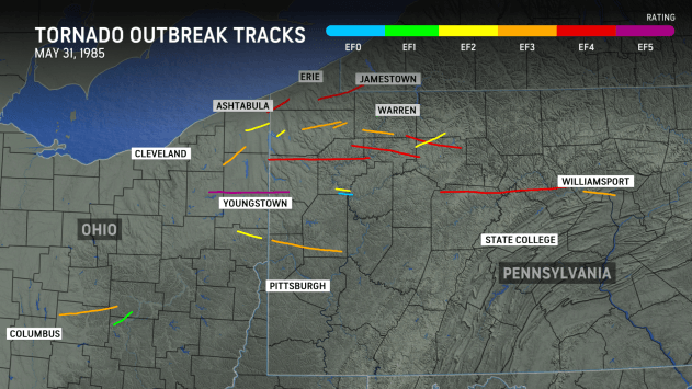 40 years ago: Pennsylvania's deadliest tornado outbreak, only F5 twister